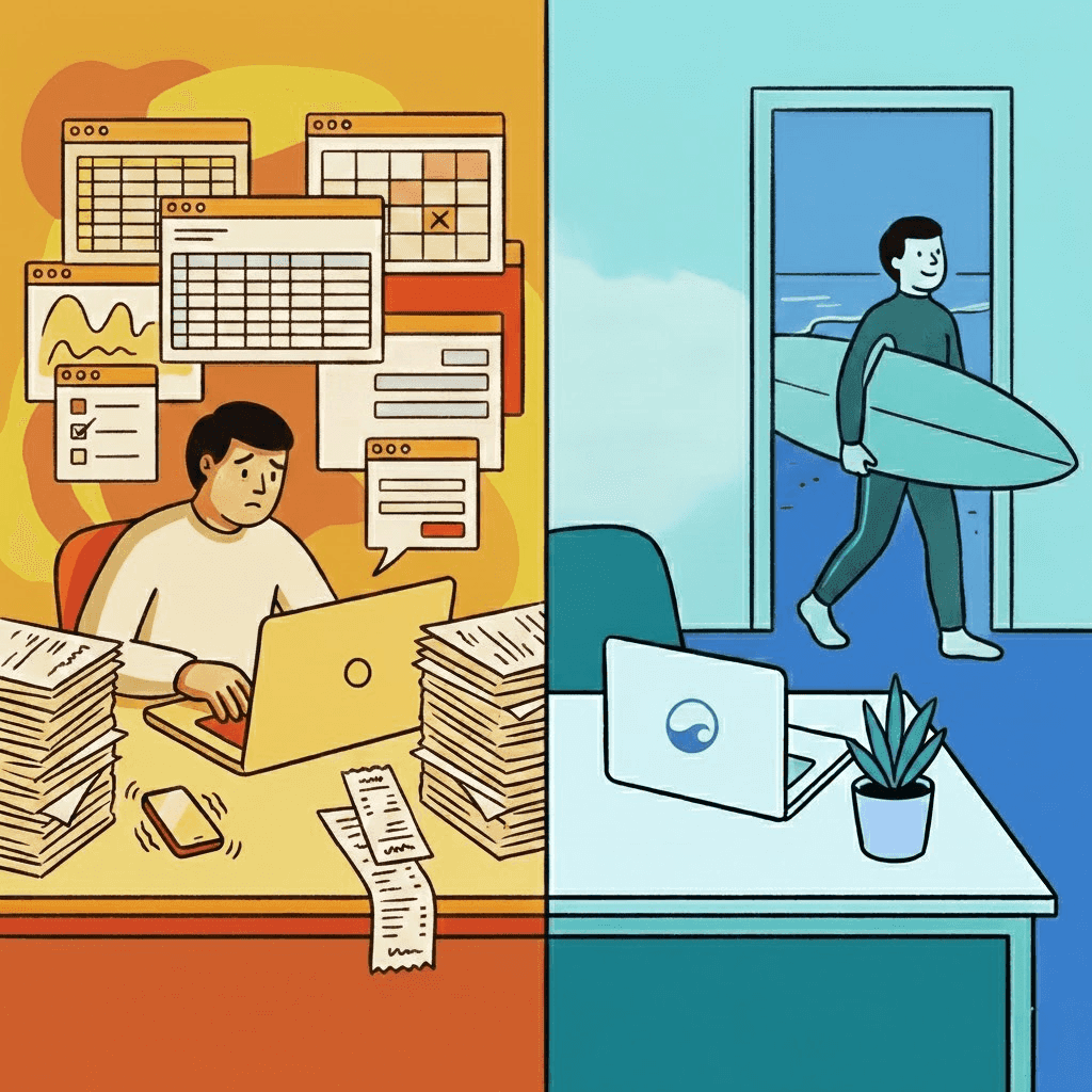 Before and after switching to Swellbase