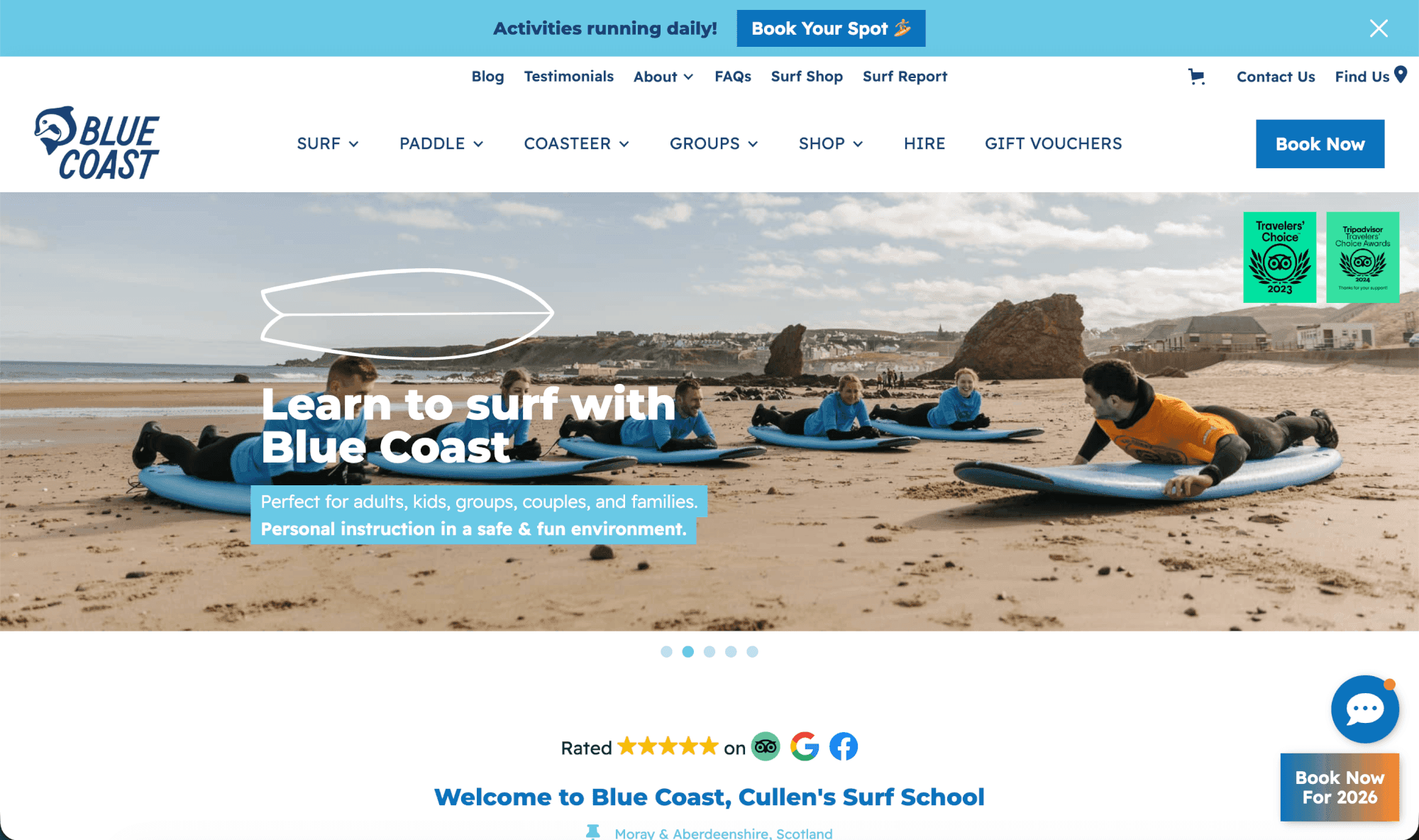 Blue Coast on a desktop